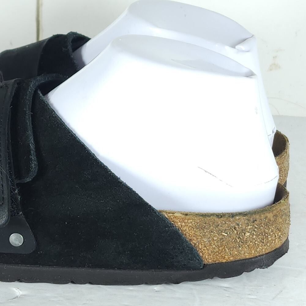 Birkenstock Women's Kyoto US7 EU38 Black Suede Nubuck Slip-On Slide sandals - Picture 13 of 16